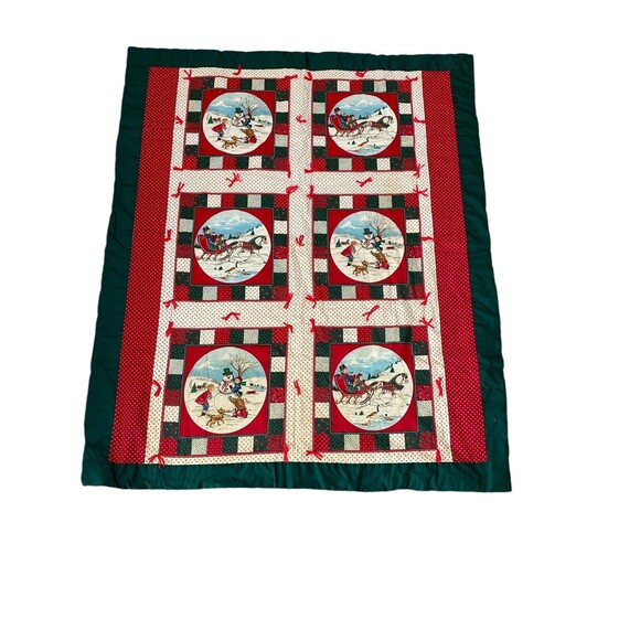 Homemade Christmas Winter Quilt Hand Tied Throw - Picture 1 of 6